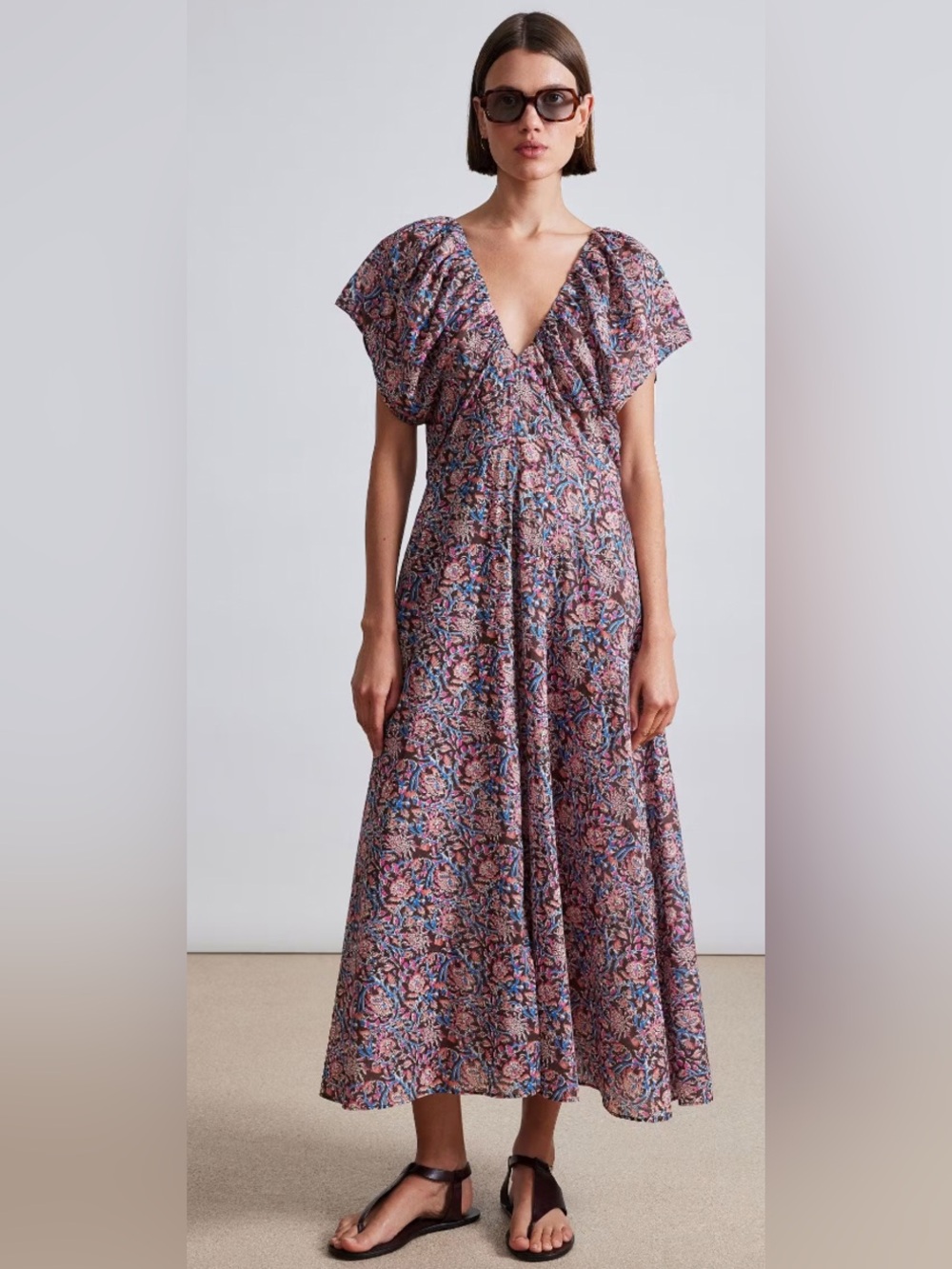 Apiece Apart Monet Ruched Maxi Dress in Bella Floral